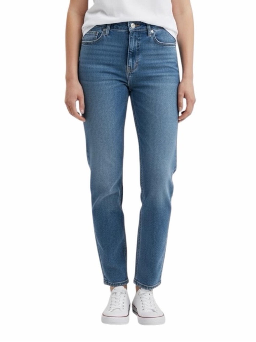 Calvin Klein•Cropped High Rise Straight Jeans